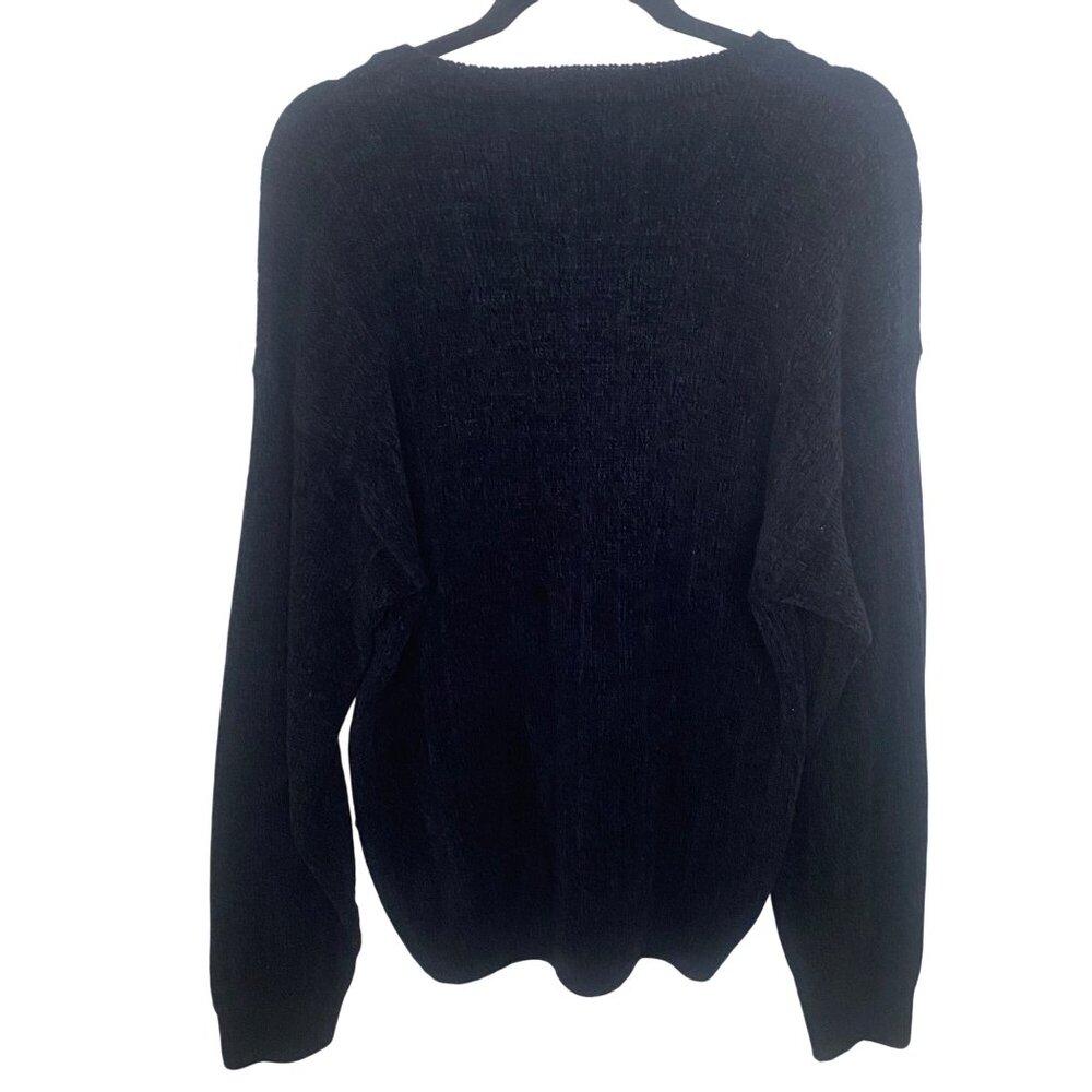 Murano Italia Wool Blend‎ Sweater Mens Size L Black Casual Pullover